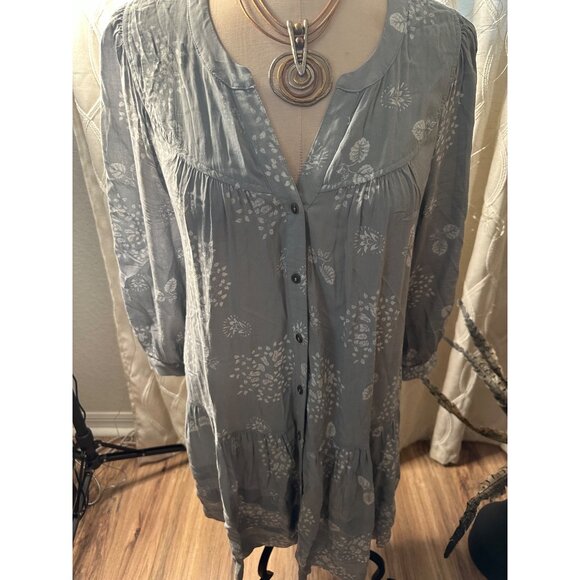 Anthropologie Holding Horses Pavón Ruffle Tiered Button Down Tunic Top Peasant M - Picture 2 of 14